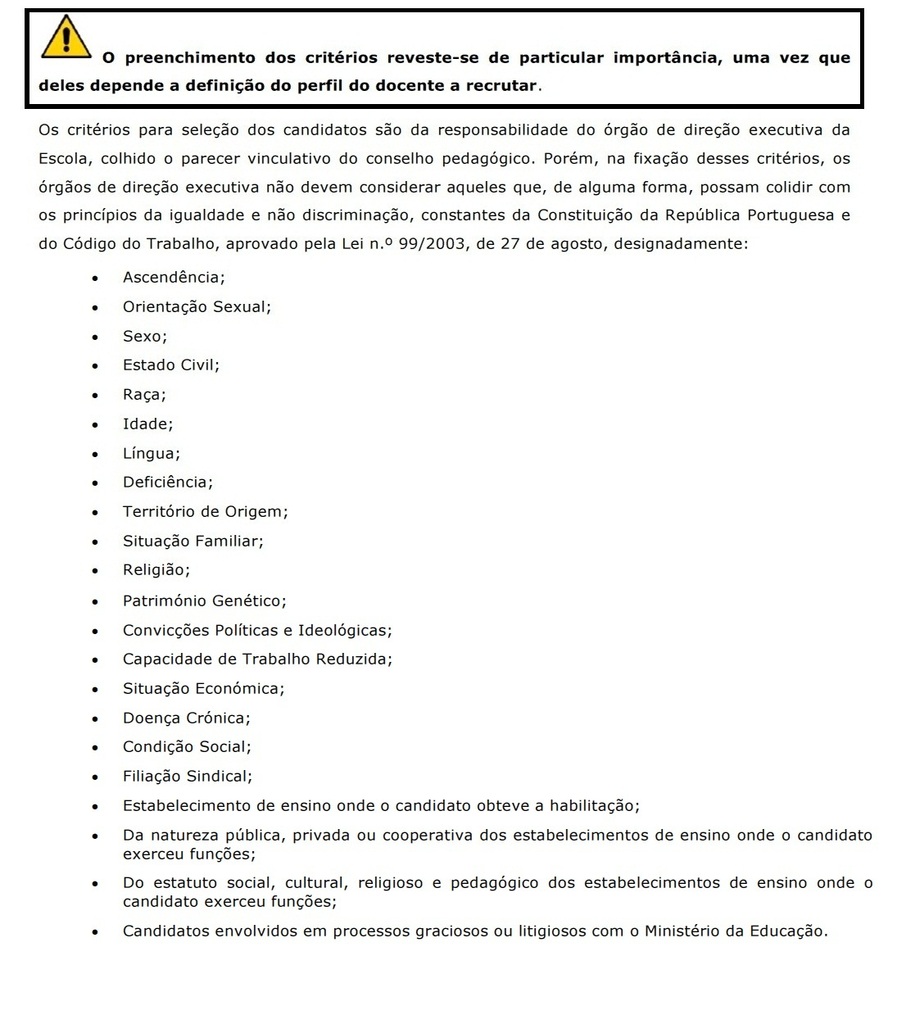 critérios