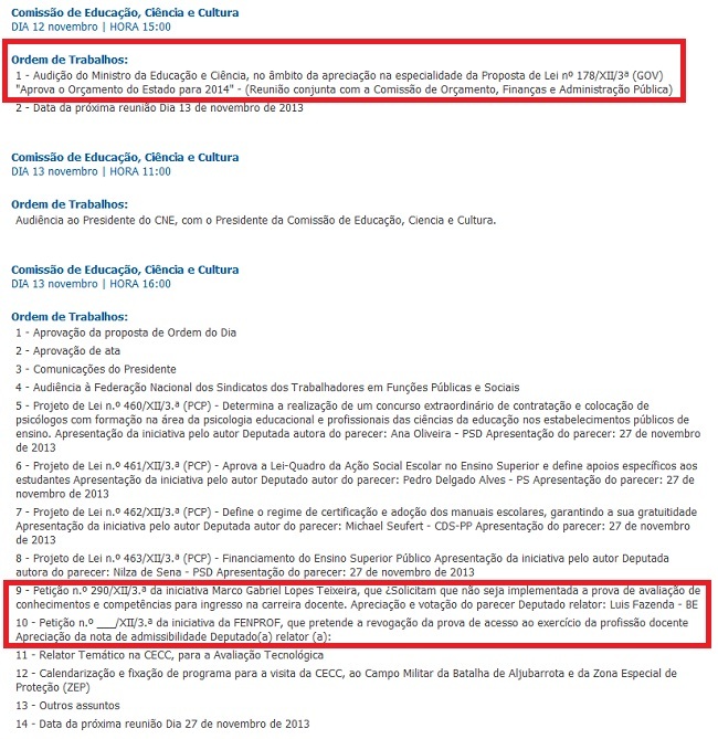 agenda educação