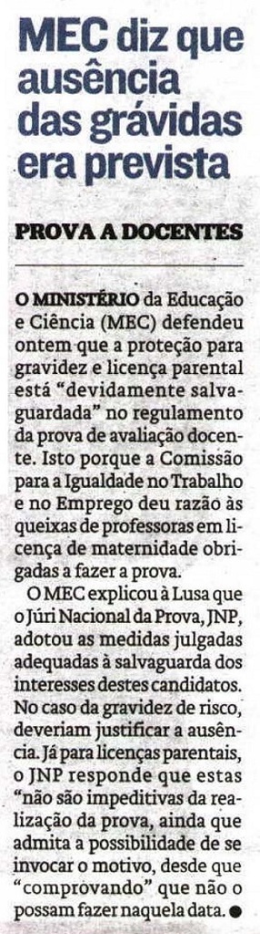 JN - Aus&ecirc;ncia de Gr&aacute;vidas