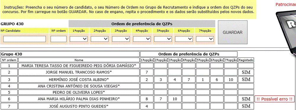 poss&iacute;vel erro